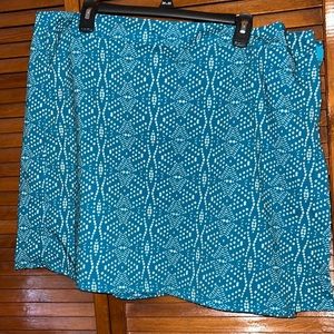 Rip Skirt wrap skirt. TEAL & WHITE